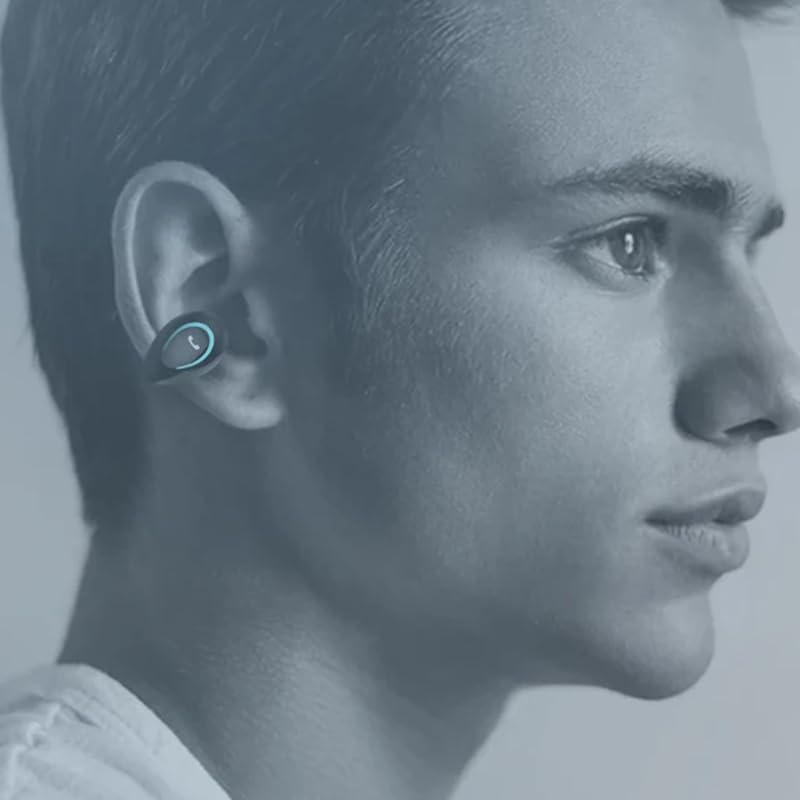 AURICOLARE BLUETOOTH 5.0 PREMIUM - resistente all'acqua, 10mm bass, 20H autonomia, design mini iperleggero, orecchio libero - per sport, lavoro, e musica!