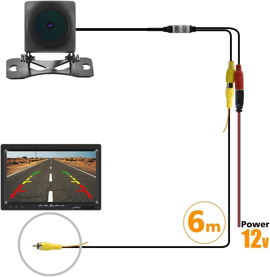 Telecamera posteriore per auto universale con visione notturna AHD Pixel 1280x720P 160 ° grandangolare IP68 Telecamera posteriore/anteriore impermeabile 12V doppio sistema PAL