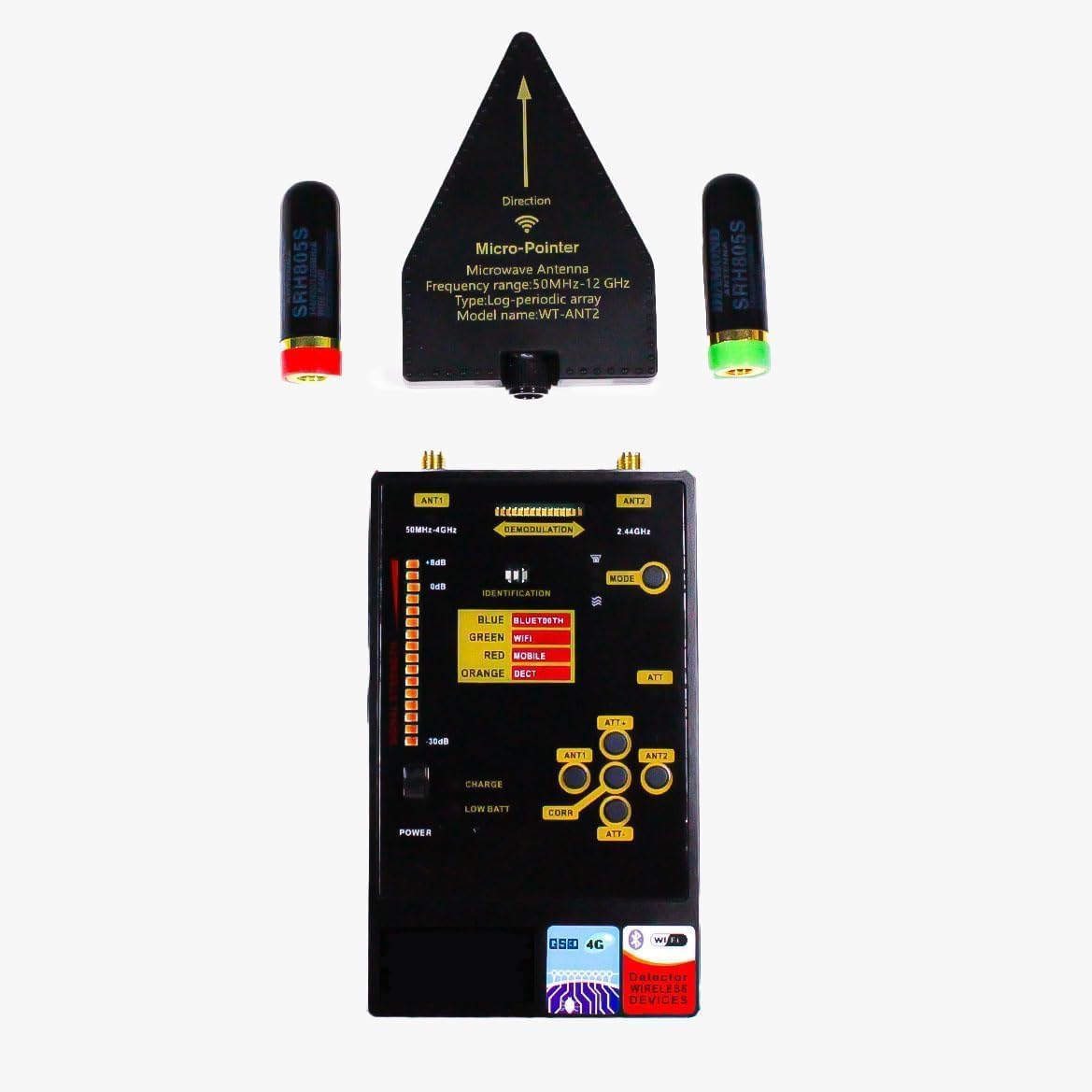 king Spy Detector One Rilevatore Professionale di Radiofrequenza GSM-GPS-WIFI-BLUETOOTH Telecamere Nascoste kit valigia bonifica ambientale con analizzatore di spettro per la Sicurezza della Privacy