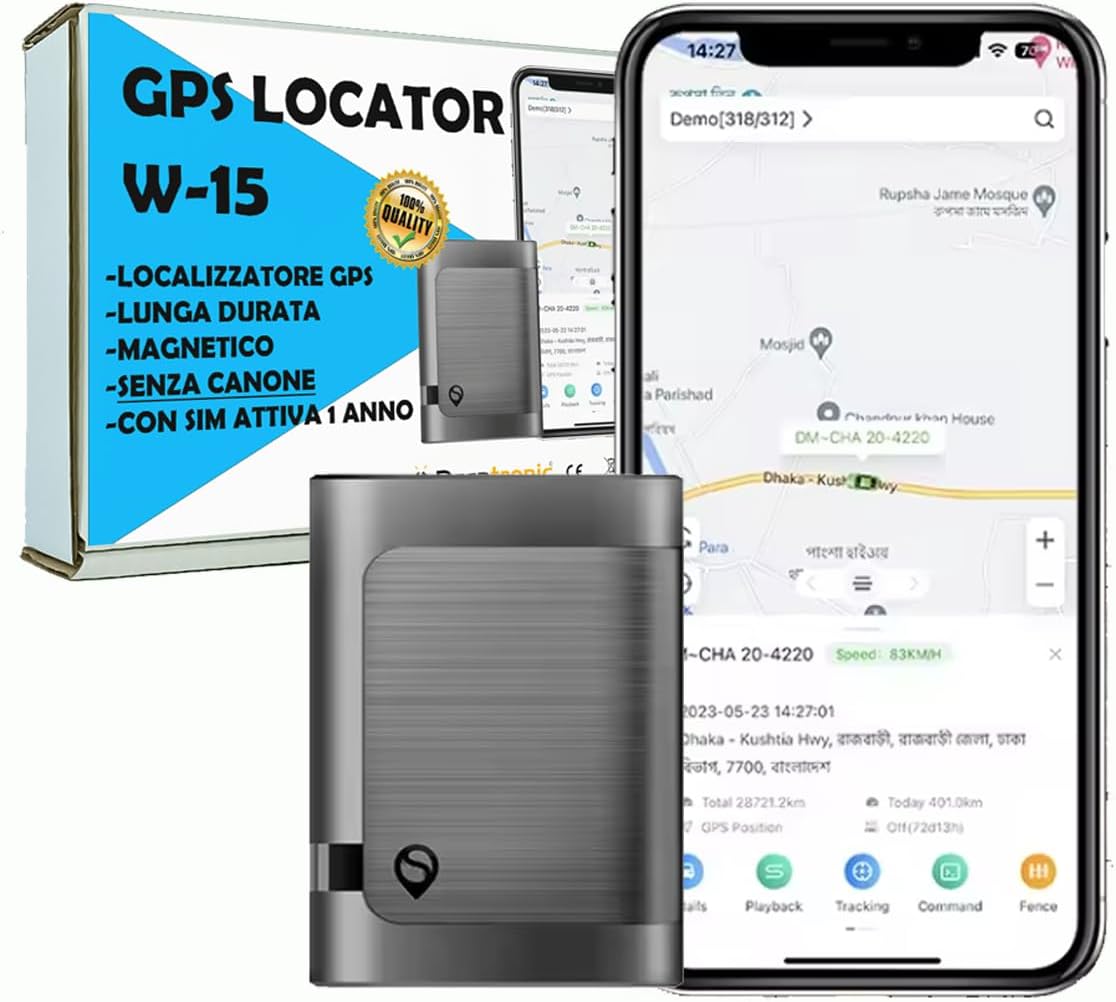 localizzatore gps senza canone lunga durata con sim anonima già attiva per 1 anno antifurto per auto moto agenzia investigativa (W15)