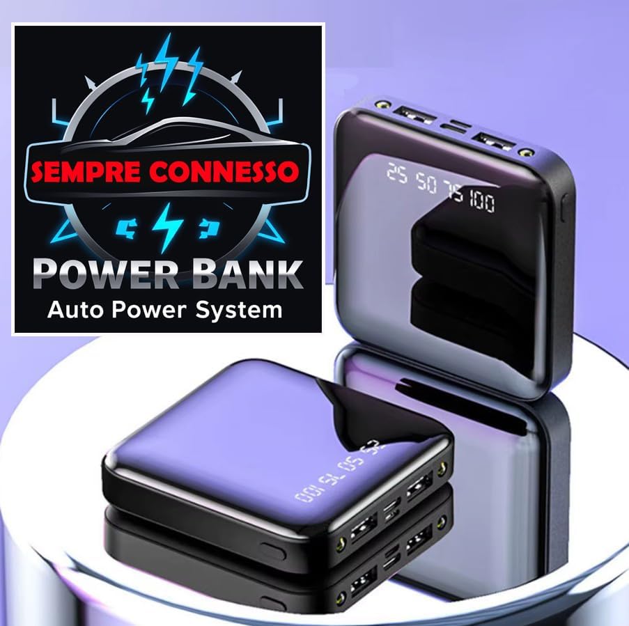 POWER BANK AUTOPOWER sistema sempre connesso – Ricarica Automatica Continua per GPS, Microspie Microtelecamere e Dispositivi a Lunga Autonomia (PBA6000)