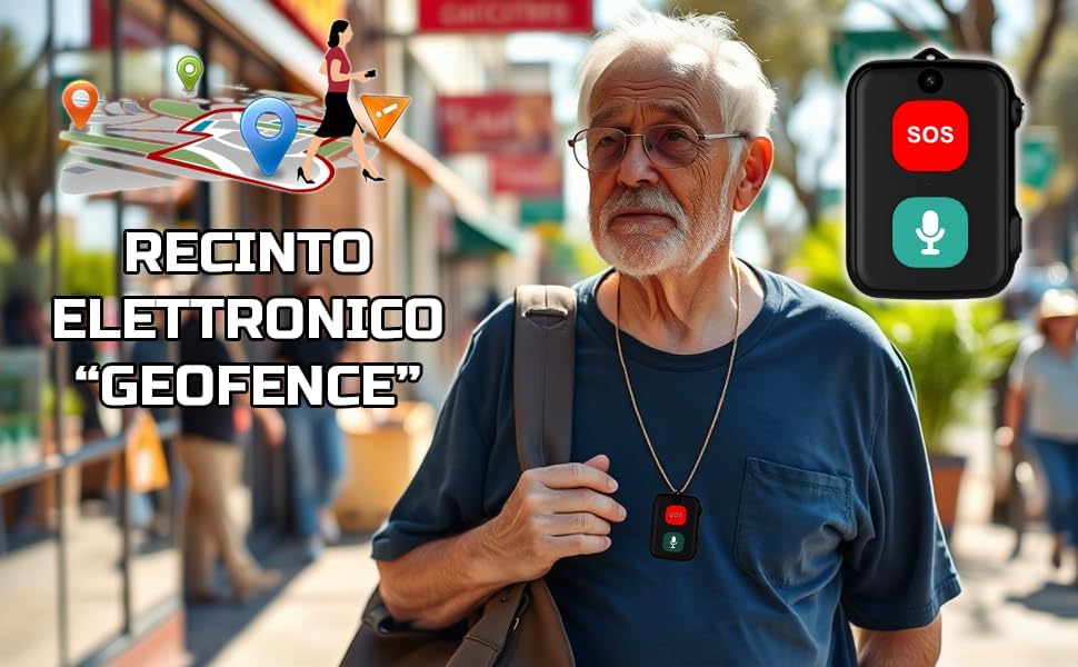 SOS Anziani Localizzatore GPS con telecamera sensore Anticaduta Impermeabile IP67 Chiamate Bidirezionali Geo-Recinzione Promemoria Farmaci Inclusa App di Tracciamento (SOS Cam)