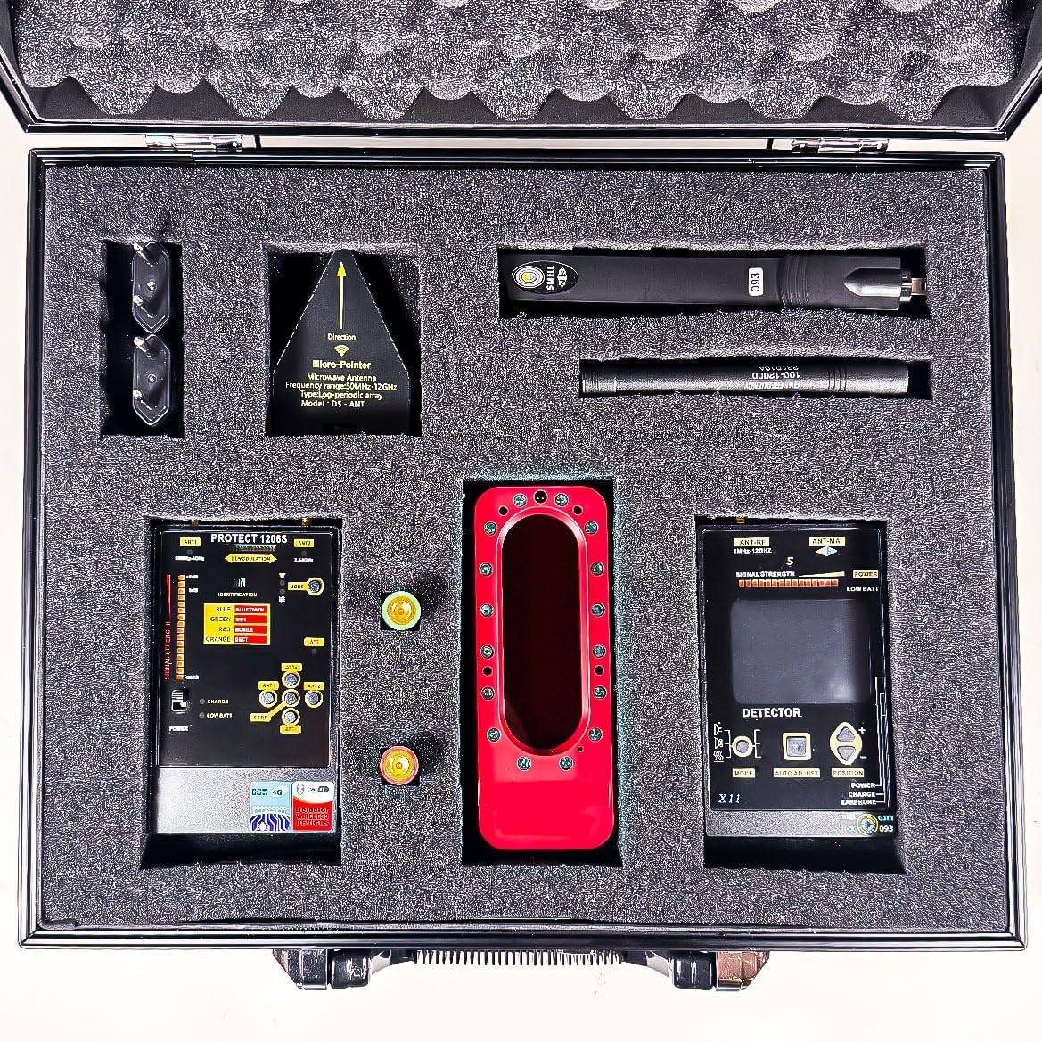 king Spy Detector One Rilevatore Professionale di Radiofrequenza GSM-GPS-WIFI-BLUETOOTH Telecamere Nascoste kit valigia bonifica ambientale con analizzatore di spettro per la Sicurezza della Privacy