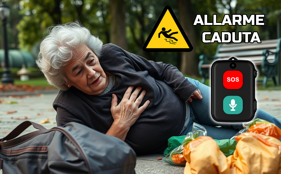 SOS Anziani Localizzatore GPS con telecamera sensore Anticaduta Impermeabile IP67 Chiamate Bidirezionali Geo-Recinzione Promemoria Farmaci Inclusa App di Tracciamento (SOS Cam)