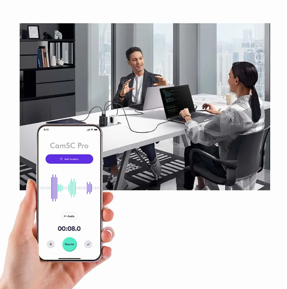Registratore Audio spia WiFi a Lunga Durata Colore Bianco Compatto e Portatile Design Moderno Antifurto casa ufficio (Wifi F07)