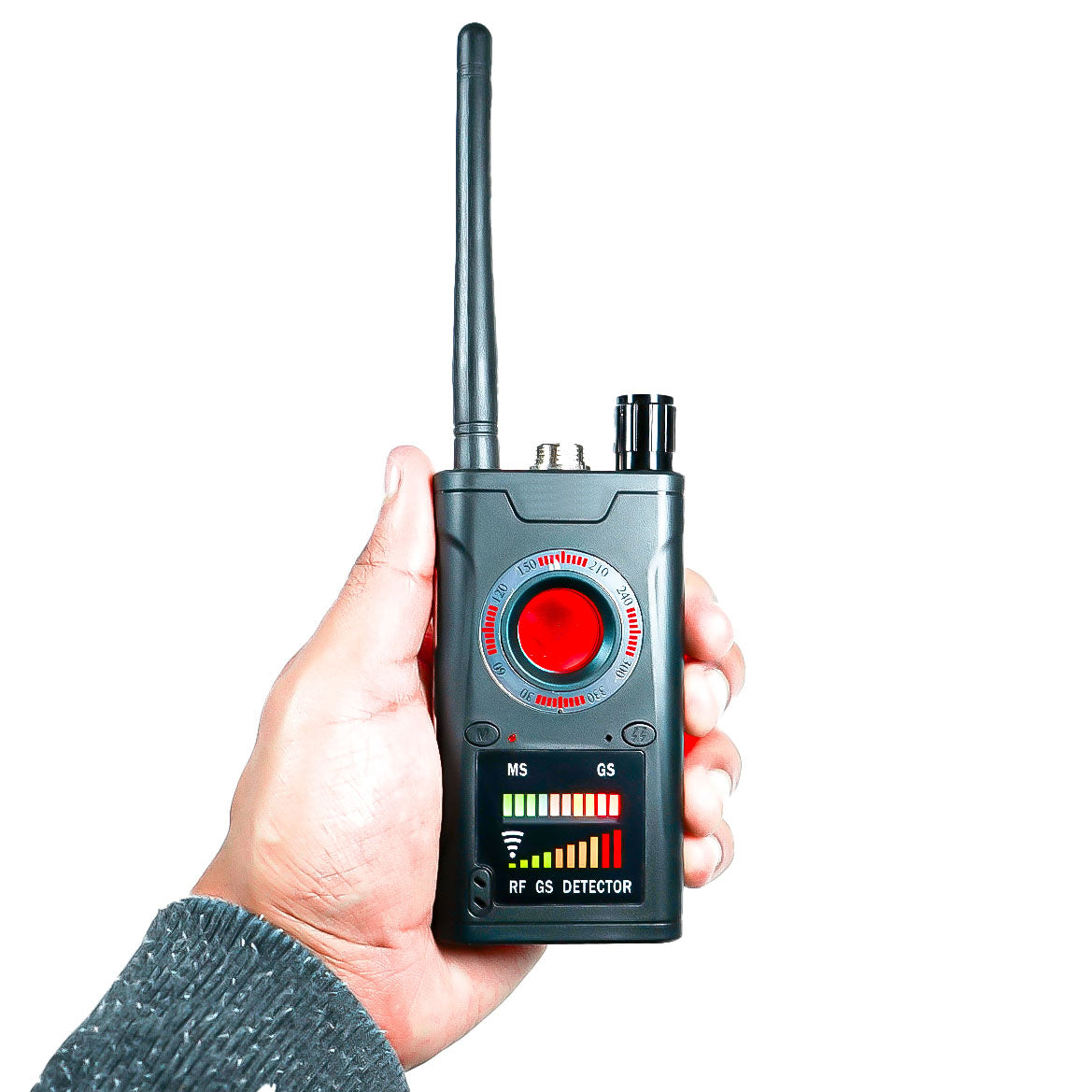 Rilevatore scanner di microspie gsm via radio gps auto magnetici telecamere spia via radio wifi SD card kit completo di valigia caricabatterie e microspia allenamento, manuale in italiano (K18Special)