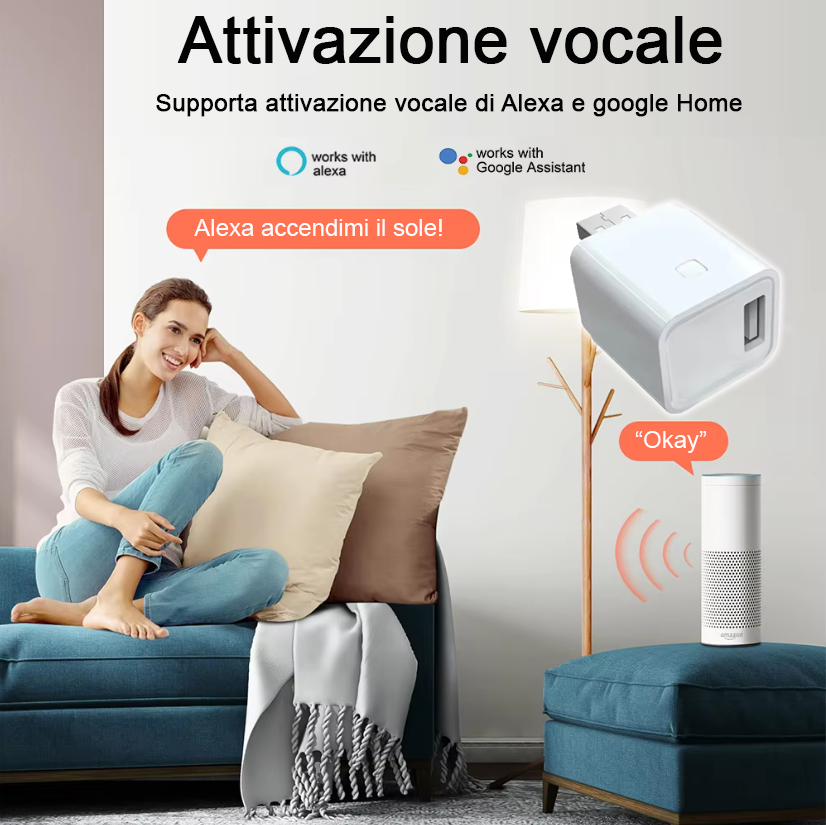 GiDaCom lampada a LED proiezione alba e tramonto, con interfaccia wifi, gestione tramite alexa google, proiettore per camera da letto, soggiorno, studio, relax