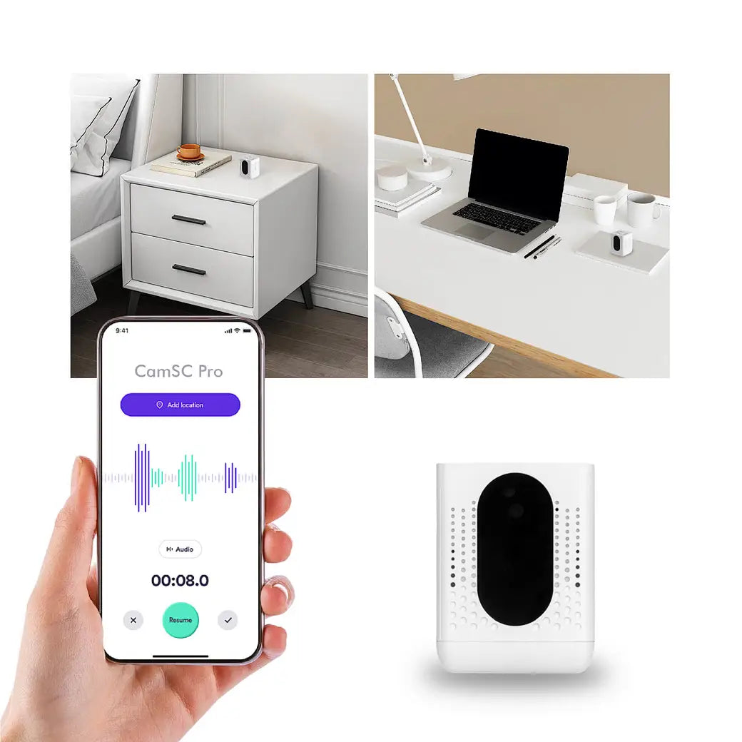 Registratore Audio spia WiFi a Lunga Durata Colore Bianco Compatto e Portatile Design Moderno Antifurto casa ufficio (Wifi F07)