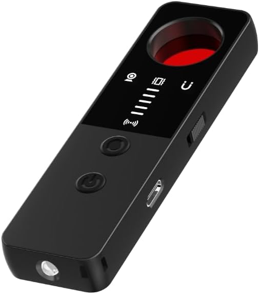 Rilevatore Microspie e gps per auto, casa, ufficio Telecamere e Segnali Wireless professionale e tascabile con doppio allarme e torcia a led (T4)