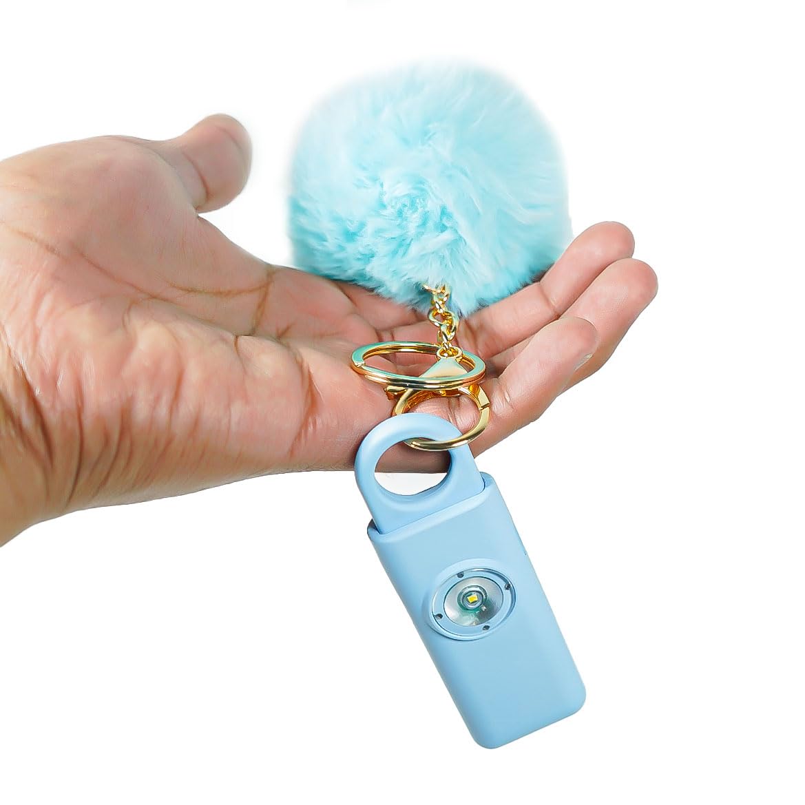 Portachiavi Allarme Antipanico, Dispositivo Antiaggressione SOS Chiamata Automatica, Invio Istantaneo Posizione GPS, Sirena 130dB, Difesa Personale e Autodifesa per Donne, Bambini e Anziani (Azzurro)
