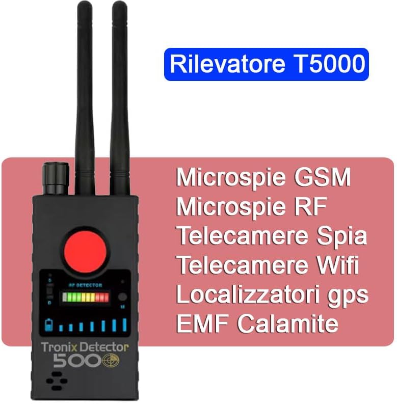 Potente scanner rilevatore di microspie gsm e RF, telecamere nascoste, dispositivi di ascolto wireless e localizzatori GPS, facile da usare Doppia scansione professionale