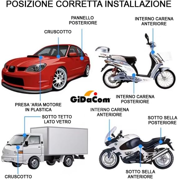 Localizzatore GPS Tracker Antifurto per moto, auto, camper, scooter, furgoni gestione tramite APP con RELE' attivato a distanza