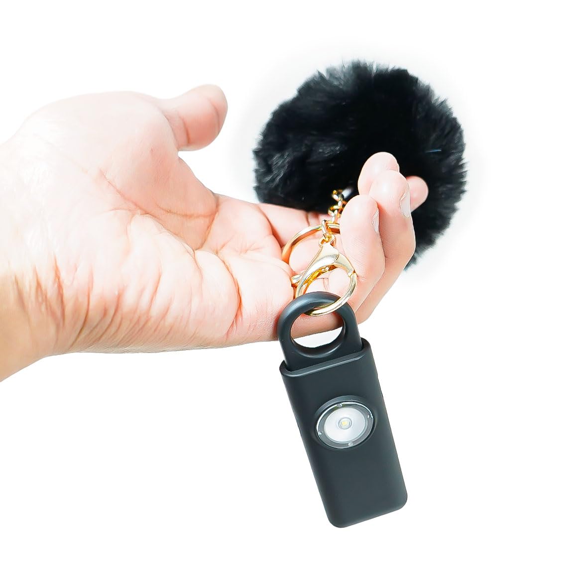 Portachiavi Allarme Antipanico, Dispositivo Antiaggressione SOS Chiamata Automatica, Invio Istantaneo Posizione GPS, Sirena 130dB, Difesa Personale e Autodifesa per Donne, Bambini e Anziani (Nero)