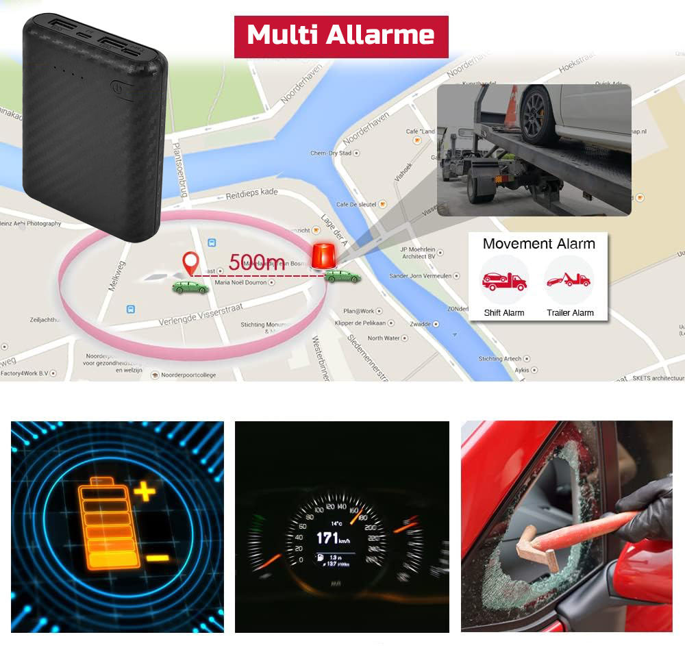 Microspia Audio GSM con Registrazione Vocale e Localizzatore GPS - Ascolto in Tempo Reale, Chiamata Remota Voce - Antifurto power bank batteria 30 giorni (King Spy Guard F5 power)