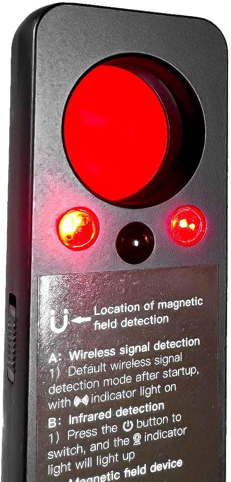 Rilevatore Microspie e gps per auto, casa, ufficio Telecamere e Segnali Wireless professionale e tascabile con doppio allarme e torcia a led (T4)