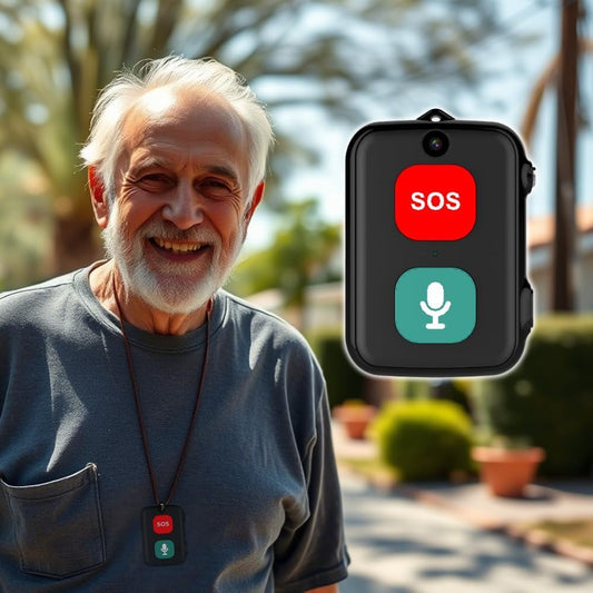 SOS Anziani Localizzatore GPS con telecamera sensore Anticaduta Impermeabile IP67 Chiamate Bidirezionali Geo-Recinzione Promemoria Farmaci Inclusa App di Tracciamento (SOS Cam)