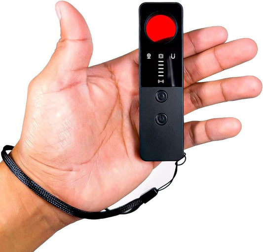 Rilevatore Microspie e gps per auto, casa, ufficio Telecamere e Segnali Wireless professionale e tascabile con doppio allarme e torcia a led (T4)