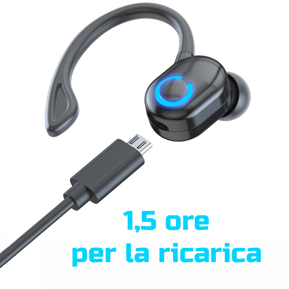 Auricolare Bluetooth In-Ear Wireless V5.2 con Microfono, Cancellazione del Rumore CVC6.0, Design Leggero e Impermeabile, Ricarica Rapida, Ideale per Sport, Lavoro e Tempo Libero (AR1N)