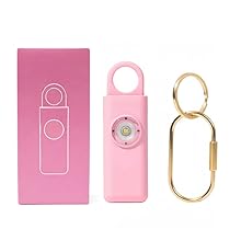 Portachiavi Allarme Antipanico, Dispositivo Antiaggressione SOS Chiamata Automatica, Invio Istantaneo Posizione GPS, Sirena 130dB, Difesa Personale e Autodifesa per Donne, Bambini e Anziani (Rosa)