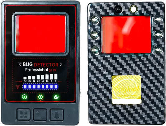 Rilevatore Microspie 5 in 1 Portatile rileva Telecamere wifi Microfoni Wireless GPS Tracker con 8 Livelli Sensibilità, AI Avanzata & 25h Autonomia (S119 slim)