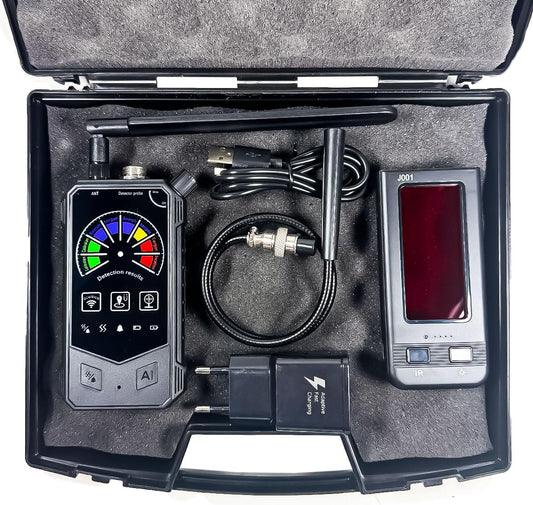 SPY TERMINATOR COMBO AI Scansione fino a 8.6 GHz per Microspie GSM/5G, Telecamere SD, via cavo e wifi, localizzatori GPS auto, laser infrarossi e filtro polarizzato
