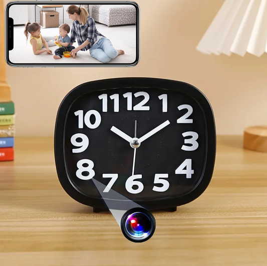 sveglia con telecamera spia 1080P WiFi, Rilevamento Movimento, Visione Notturna, Microfono, visione da cellulare ios/android APP TUYA Monitoraggio Casa/Ufficio (C6)