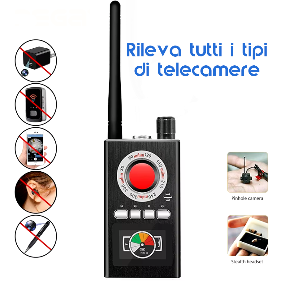 K88 Scanner di Segnali GSM GPS EMF Rilevatore di Telecamere Nascoste microspie per Privacy e Sicurezza in Auto, Casa e Ufficio