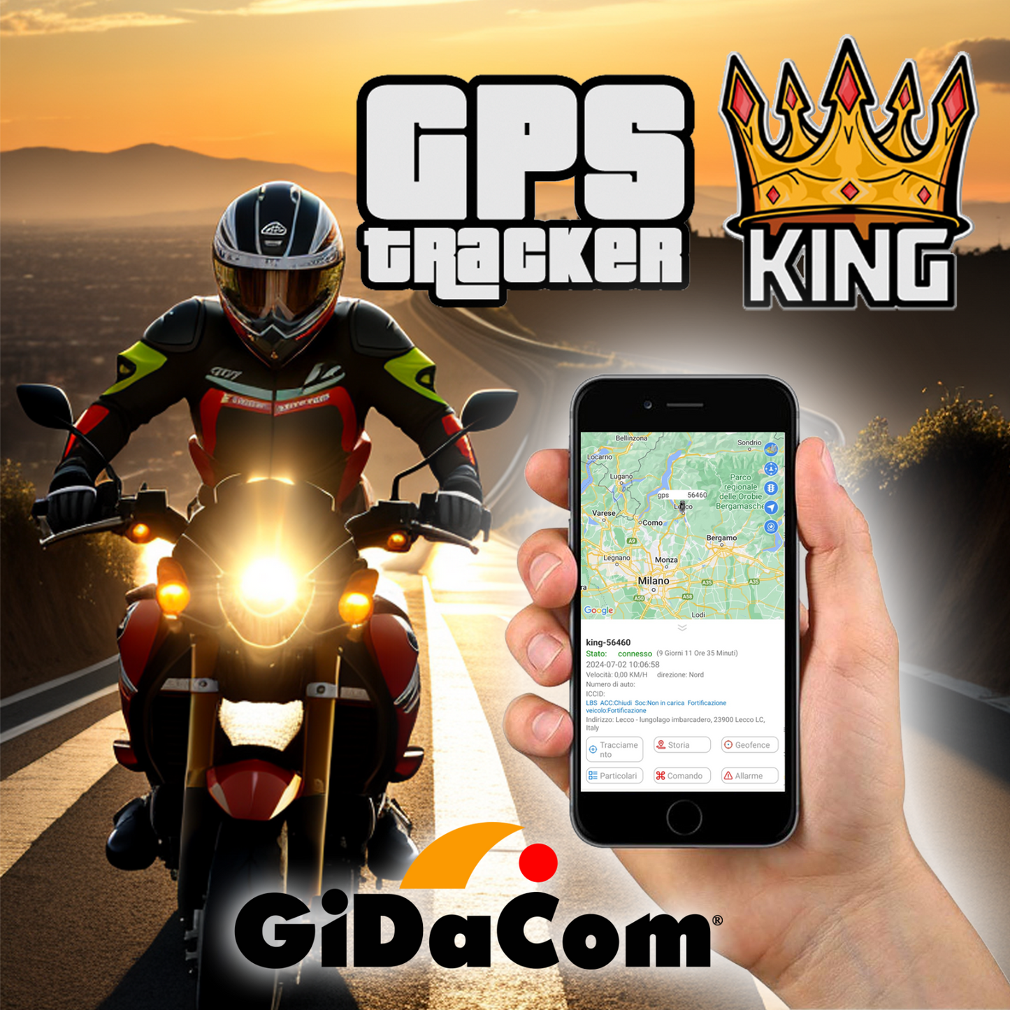 Localizzatore GPS Tracker Antifurto per moto, auto, camper, scooter, furgoni gestione tramite APP con RELE' attivato a distanza